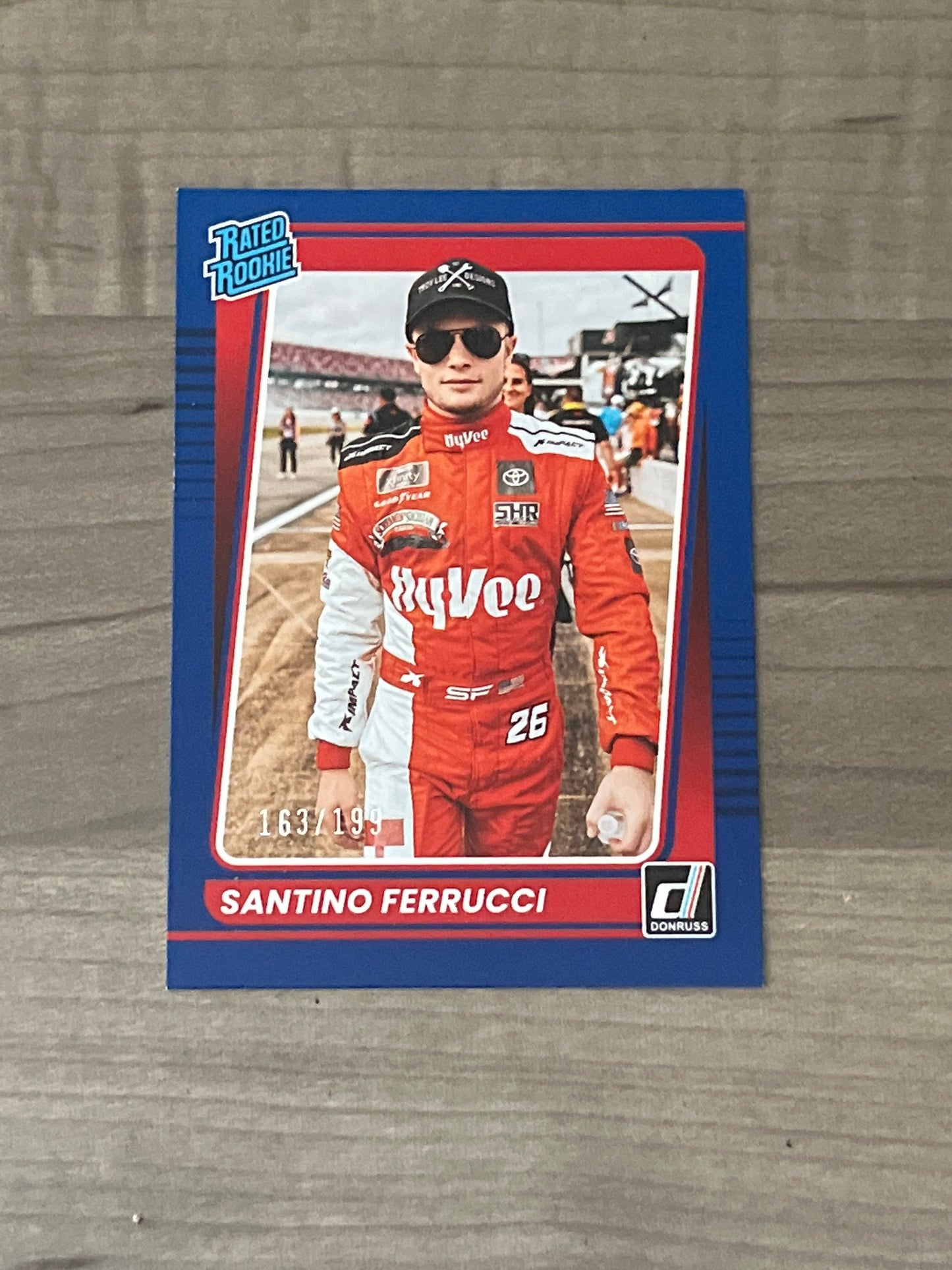 Santino Ferrucci - 2022 Donruss Racing Blue PARALLEL Limited #163 of /199 NASCAR Racing Card ROOKIE Card