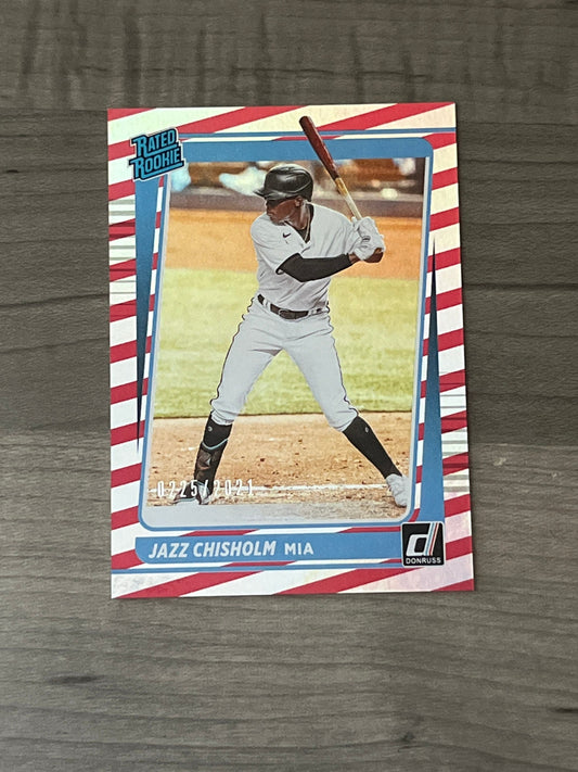 Jazz Chisholm - 2021 Donruss Baseball by Panini - special edition Parallel LIMITED EDITION #225 of /2021 MLB Rated Rookie