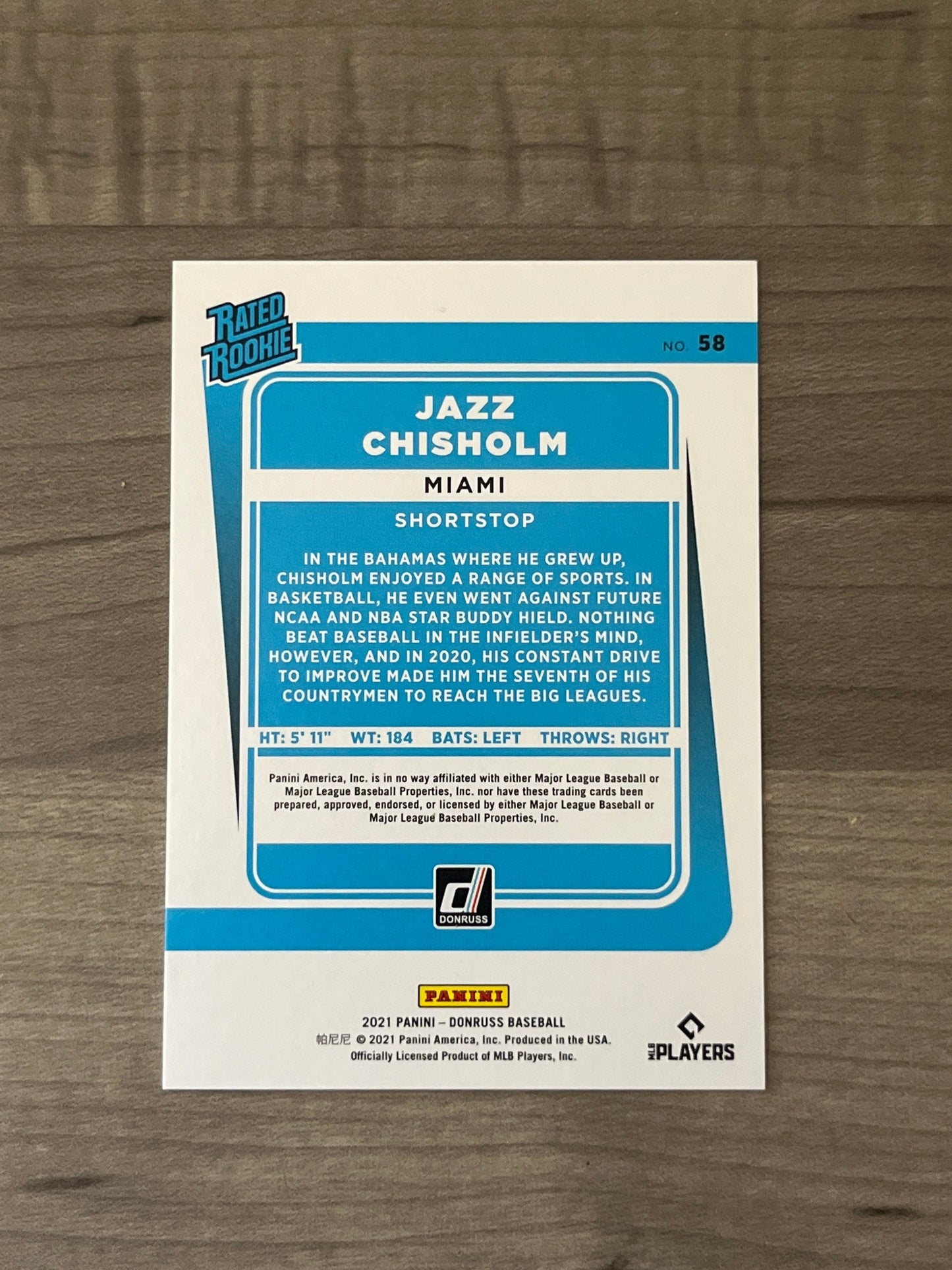 Jazz Chisholm - 2021 Donruss Baseball by Panini - special edition Parallel LIMITED EDITION #225 of /2021 MLB Rated Rookie