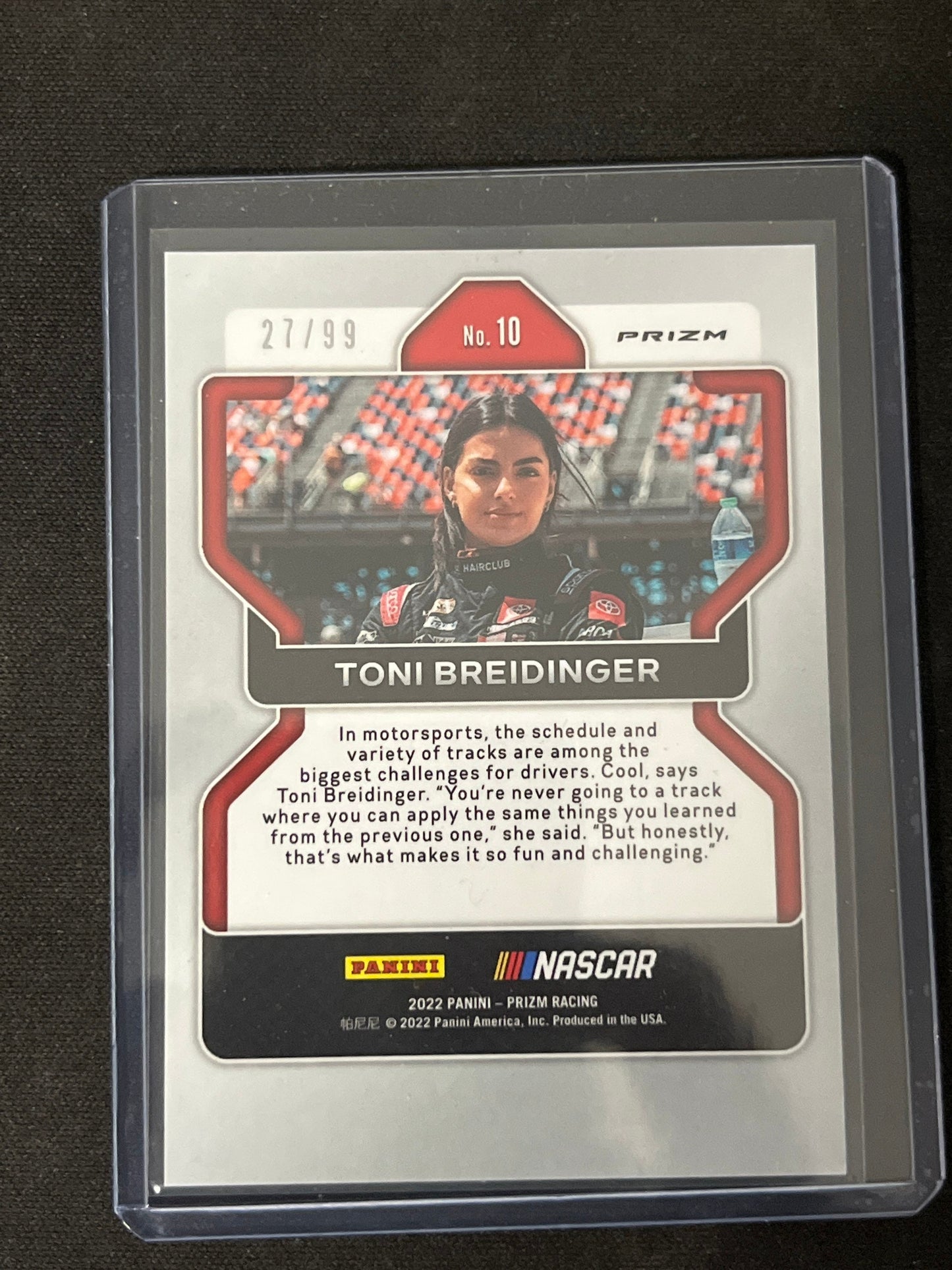 Toni Breidinger - 2022 Panini Prizm Racing NASCAR - Blue Scope LIMITED Prizm - exclusive print rookie card RC #27 of /99