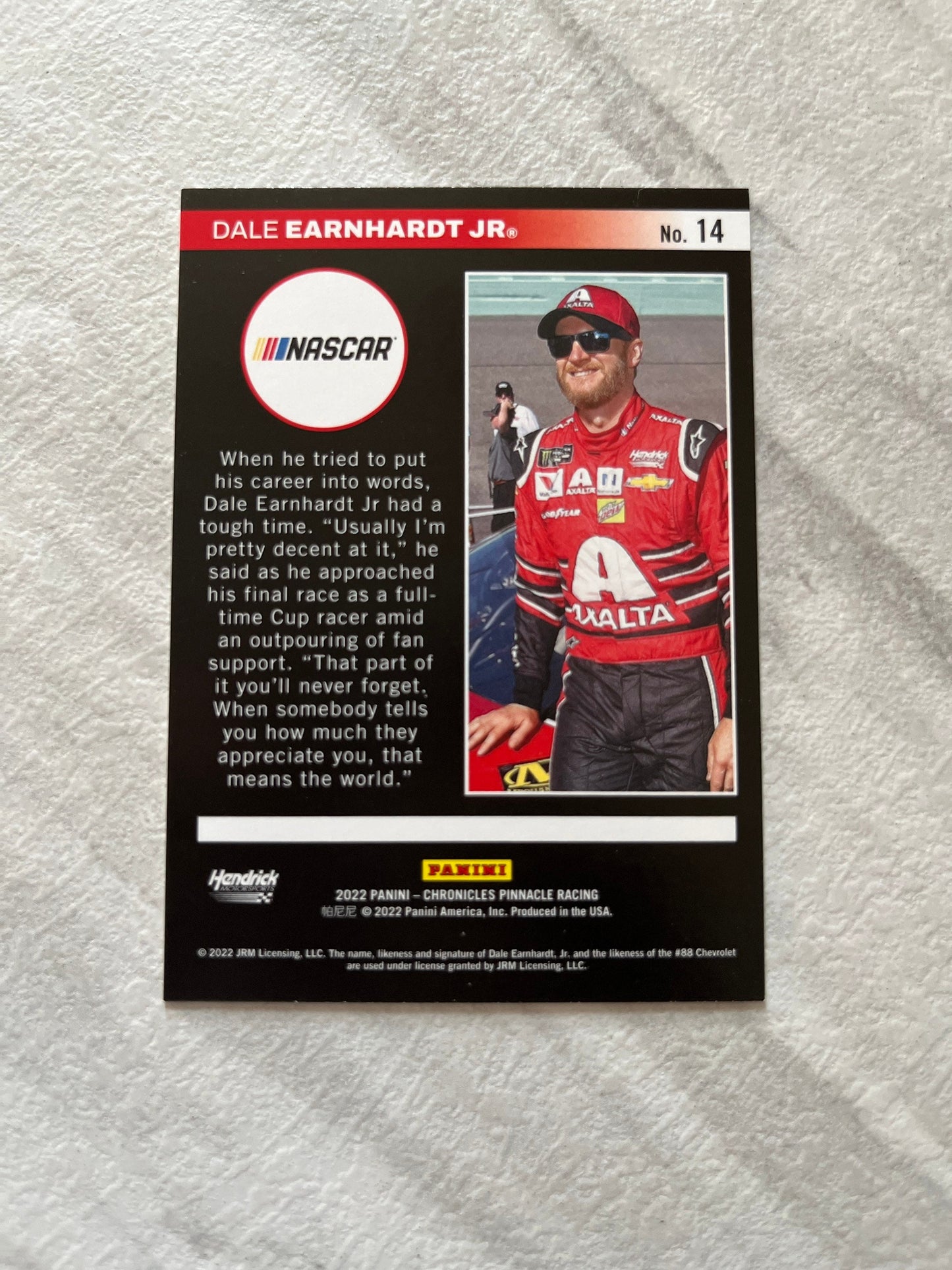 Dale Earnhardt Jr. - 2022 Panini Chronicles Pinnacle card #14 - NASCAR Racing cards