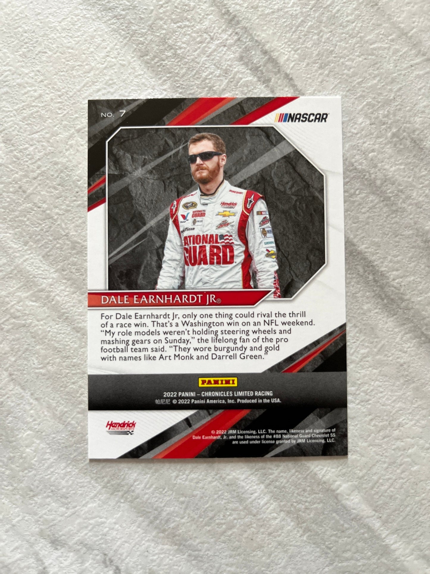 Dale Earnhardt Jr - 2022 Panini Chronicles Limited Racing card #7 NASCAR Hendrick Motorsports