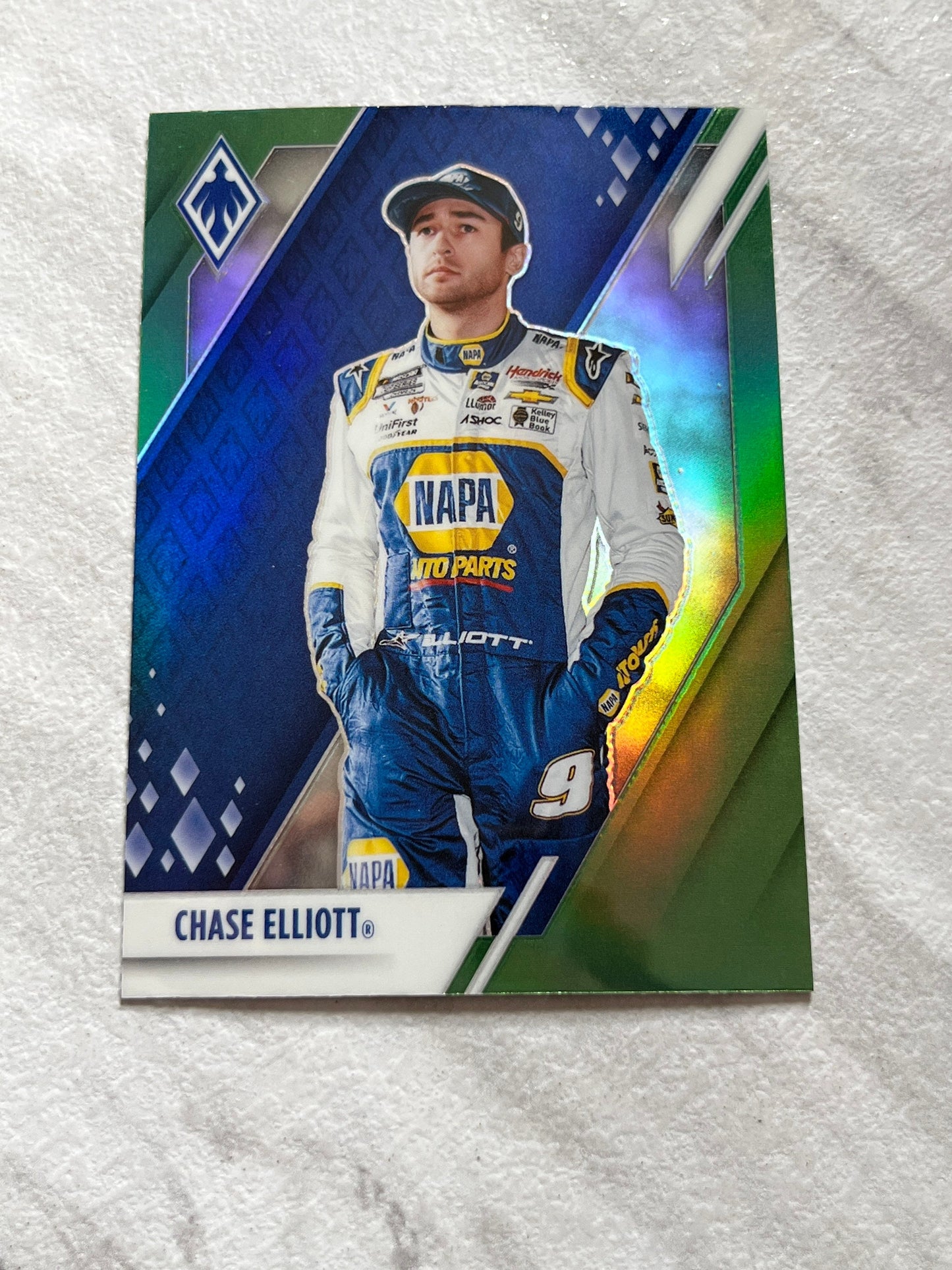 Chase Elliott - 2022 Panini Chronicles Phoenix Racing NASCAR #13 rare Green PRIZM parallel