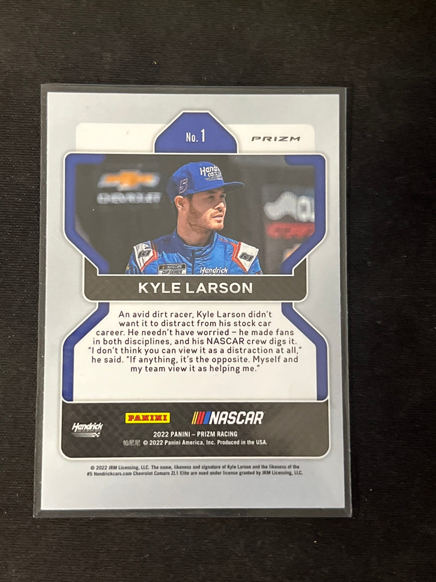 Kyle Larson - 2022 Panini Prizm Racing NASCAR - Green Reactive Prizm - NASCAR racing card