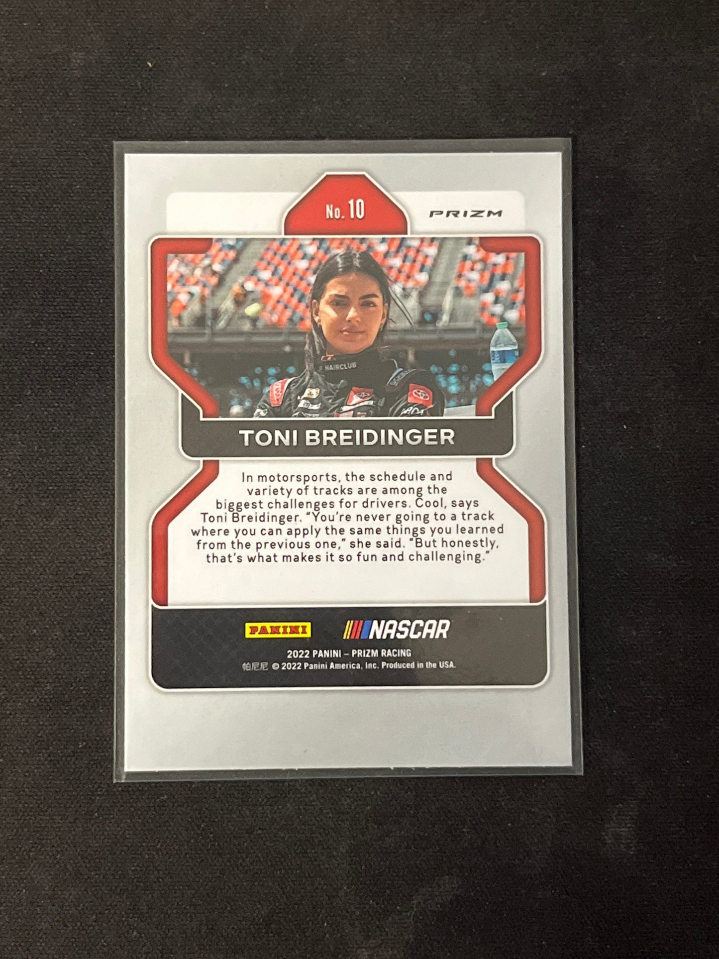 Toni Breidinger - 2022 Panini Prizm Racing NASCAR - Blue Prizm - NASCAR rookie card RC