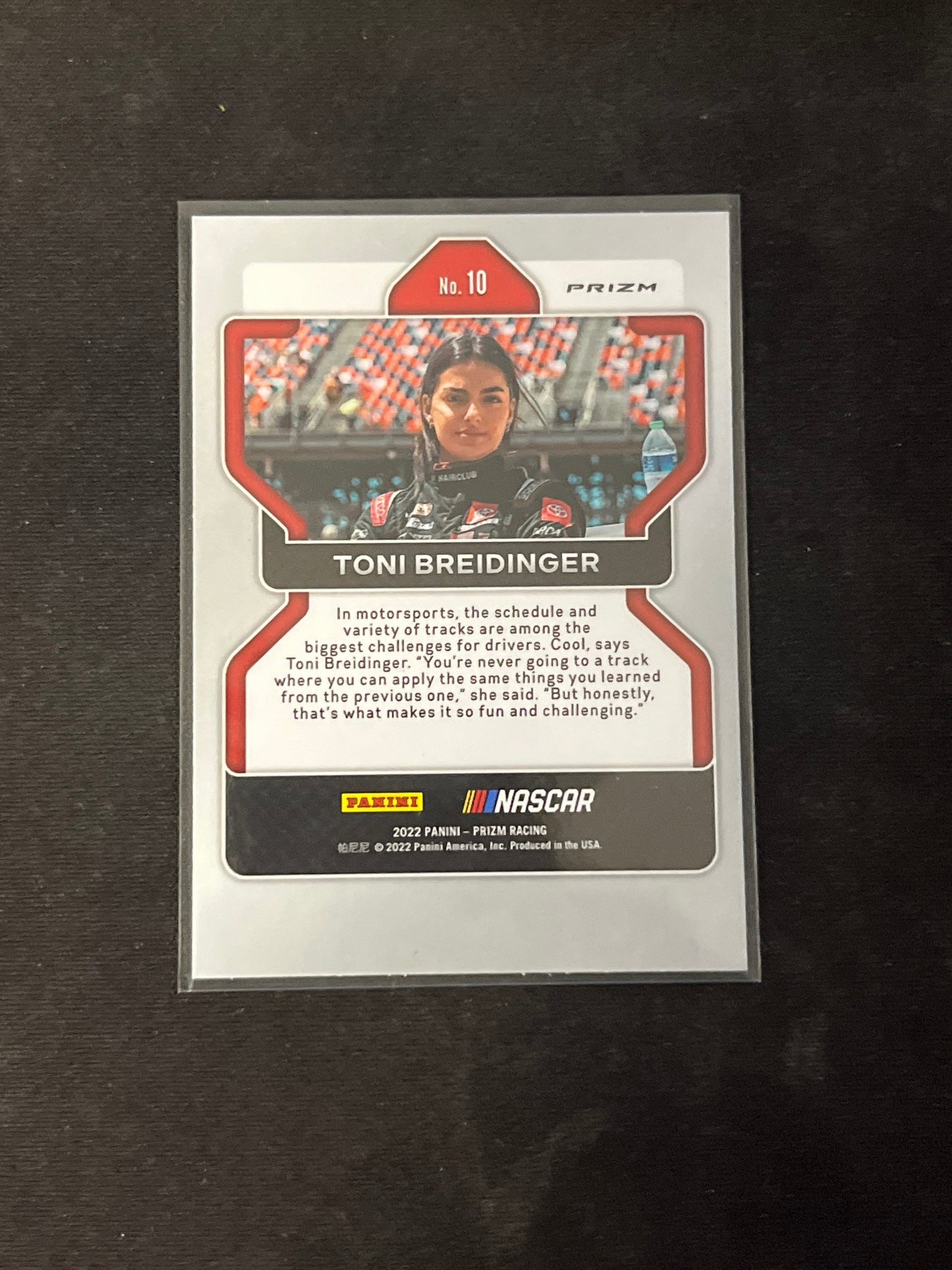 Toni Breidinger - 2022 Panini Prizm Racing NASCAR - Blue Prizm - NASCAR rookie card RC