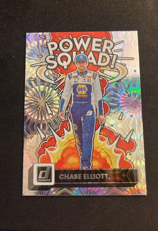 Chase Elliott - 2023 Donruss Racing POWER Squad - Insert cards Silver Hologram HOLO - NASCAR Racing