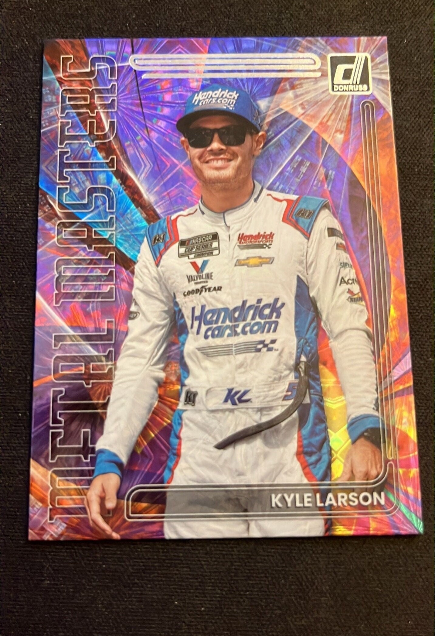 Kyle Larson - 2023 Donruss Racing Metal Monsters - Insert cards (Fireworks Hologram)  NASCAR Racing