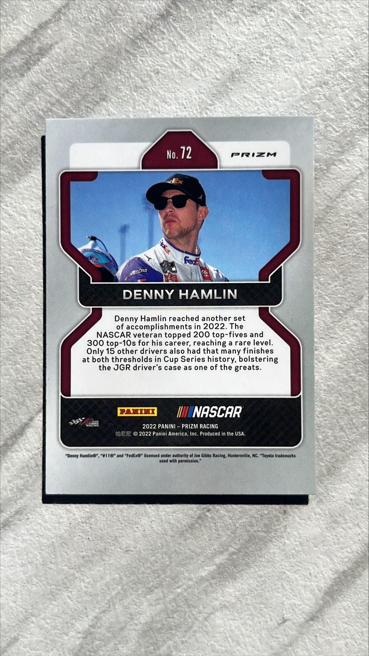 Denny Hamlin - 2022 Panini Prizm NASCAR Racing BLUE PRIZM