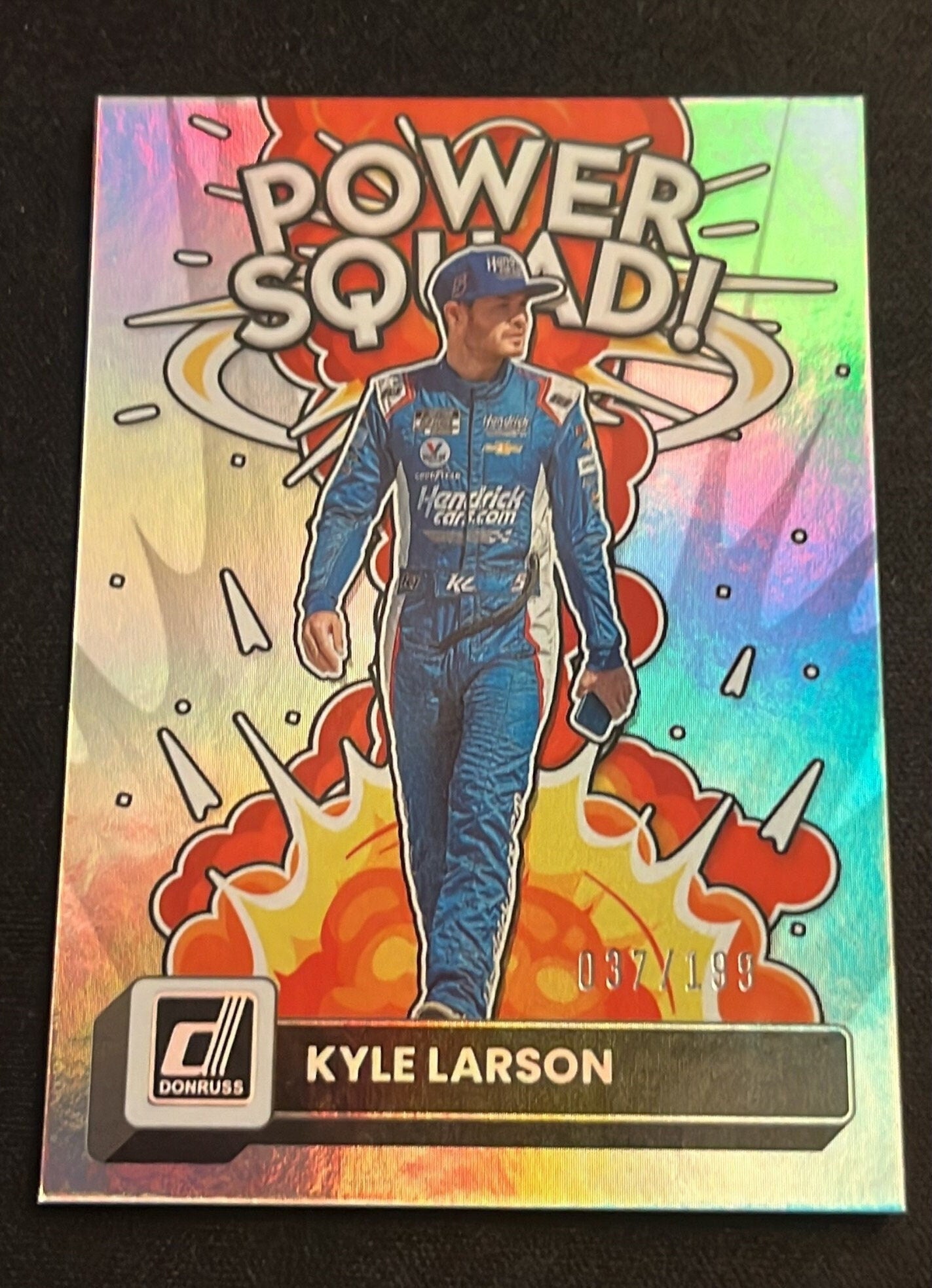 Kyle Larson - 2023 Donruss Racing LIMITED EDITION - Insert cards Silver Hologram Hologram- NASCAR Racing Power Squad