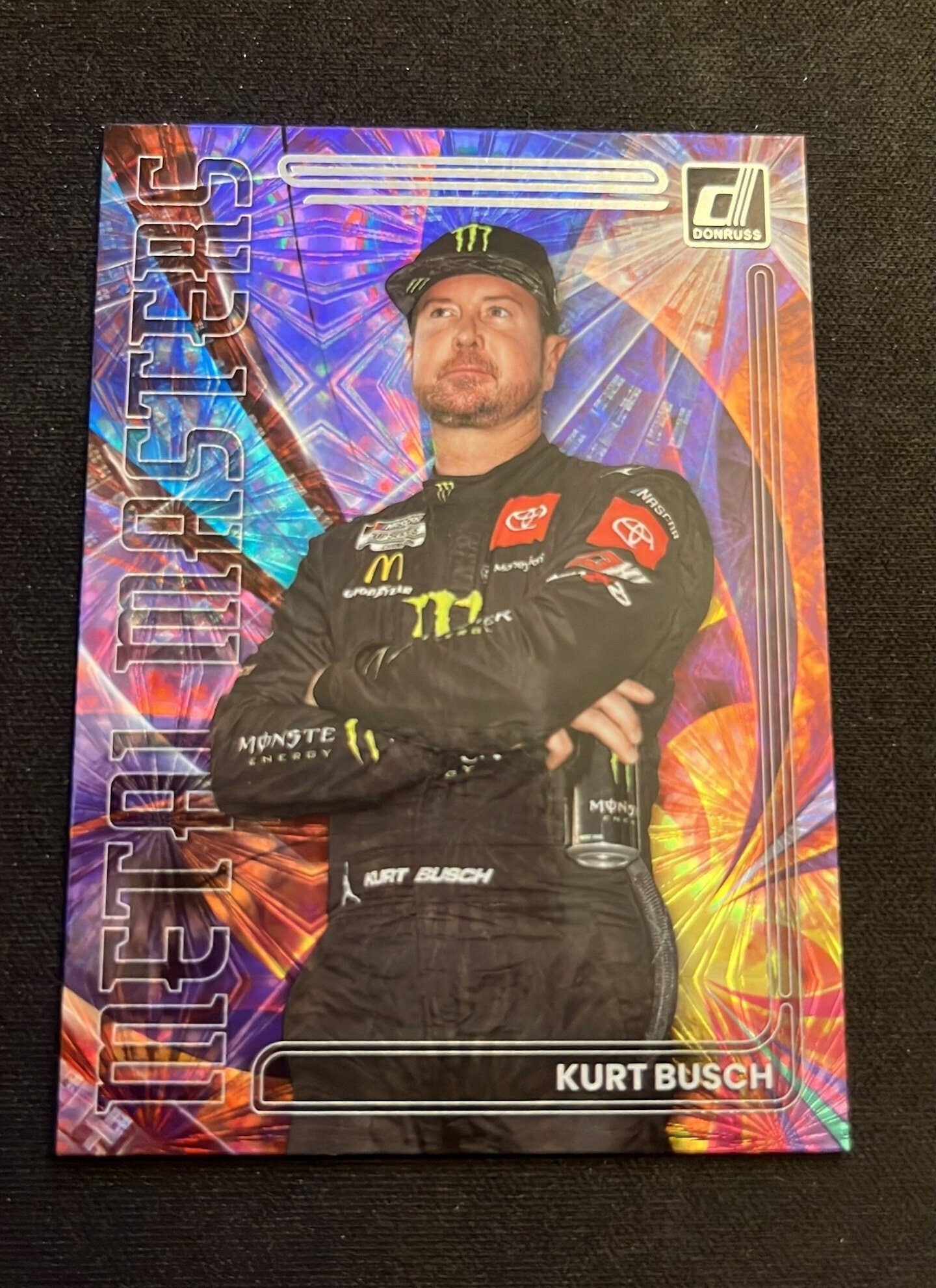 Kurt Busch - 2023 Donruss Racing Metal Monsters - Insert cards (Fireworks Hologram)  NASCAR Racing