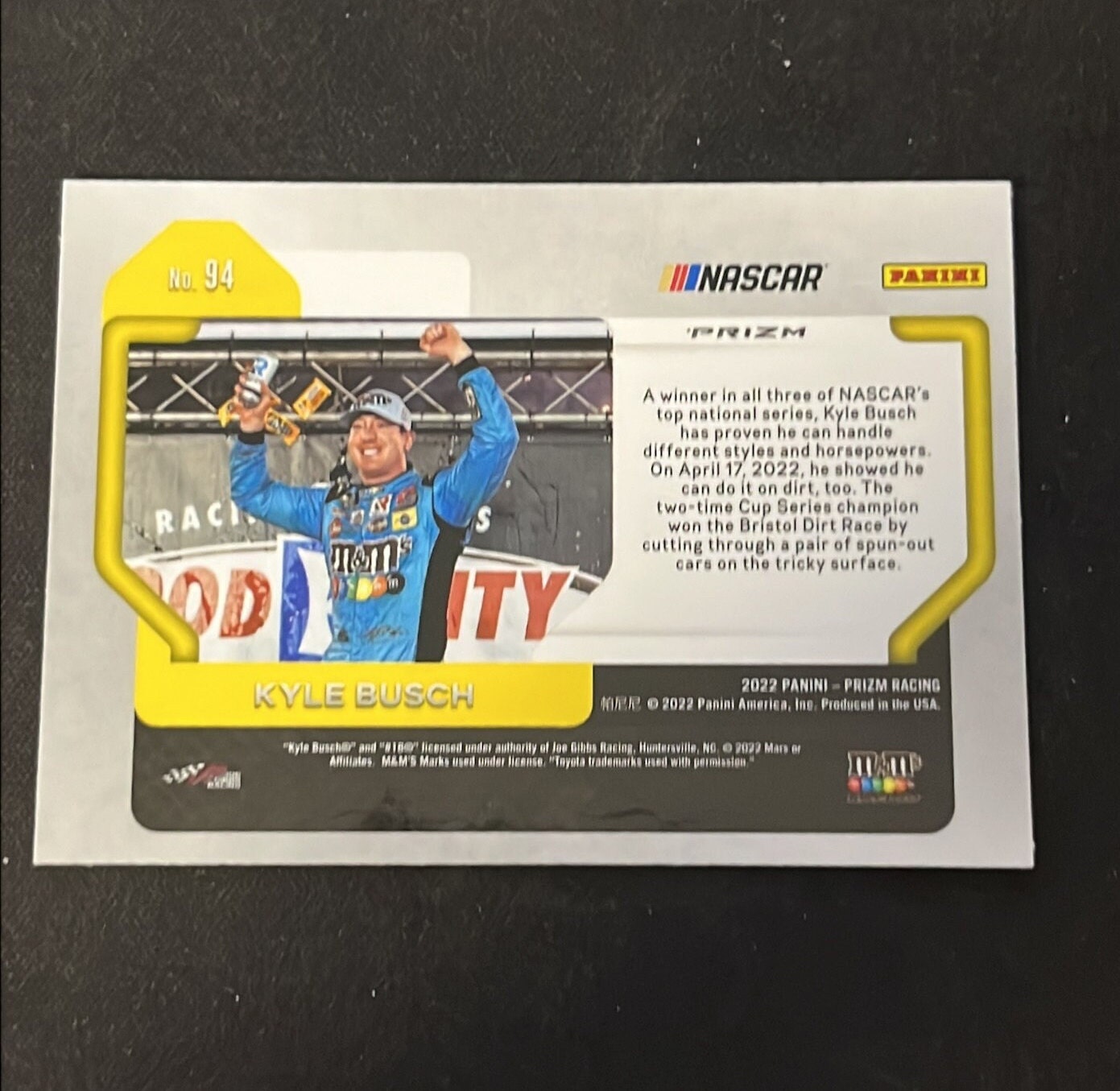 Kyle Busch - 2022 Panini Prizm NASCAR Racing BLUE PRIZM