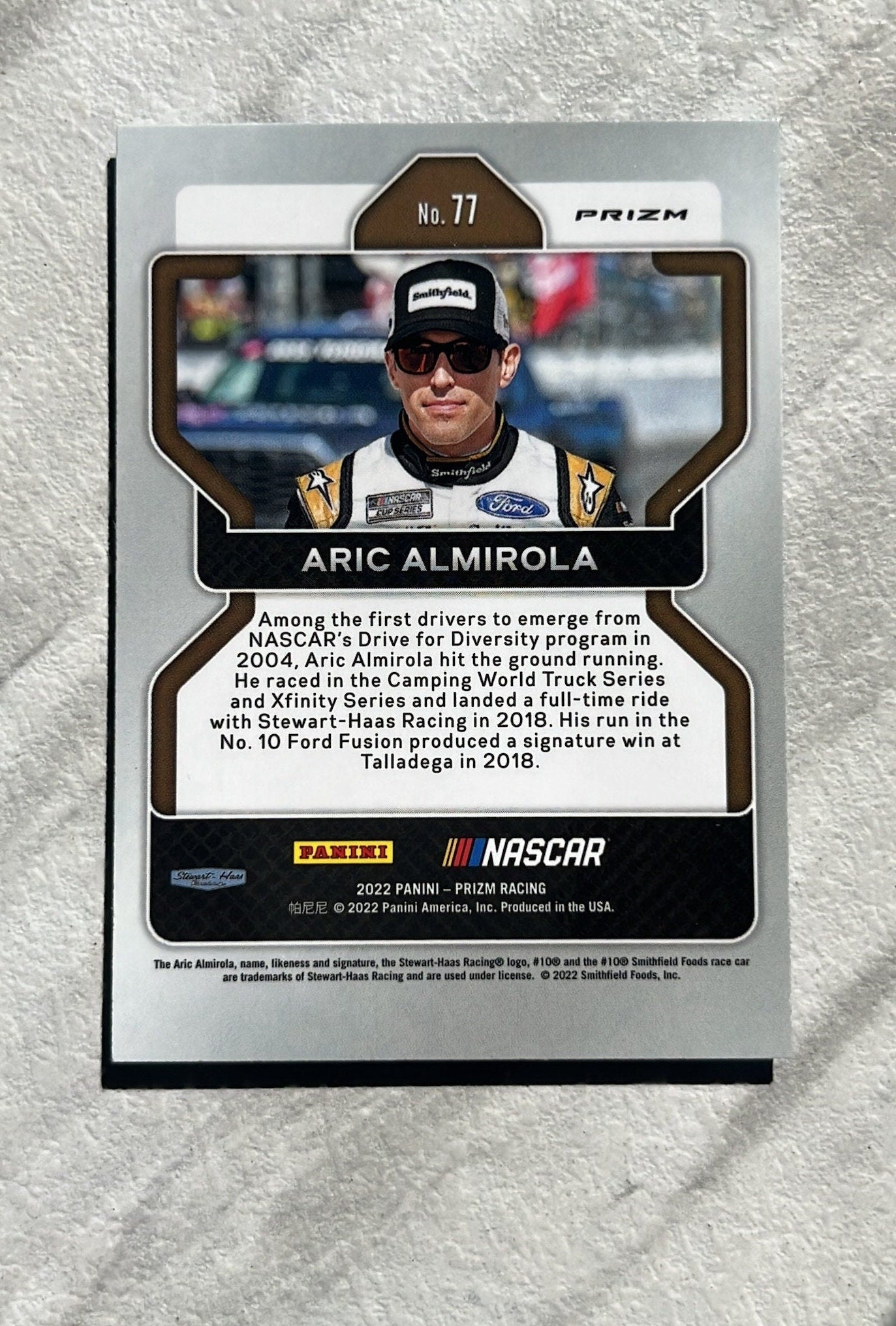 Aric Almirola - 2022 Panini Prizm NASCAR Racing BLUE PRIZM