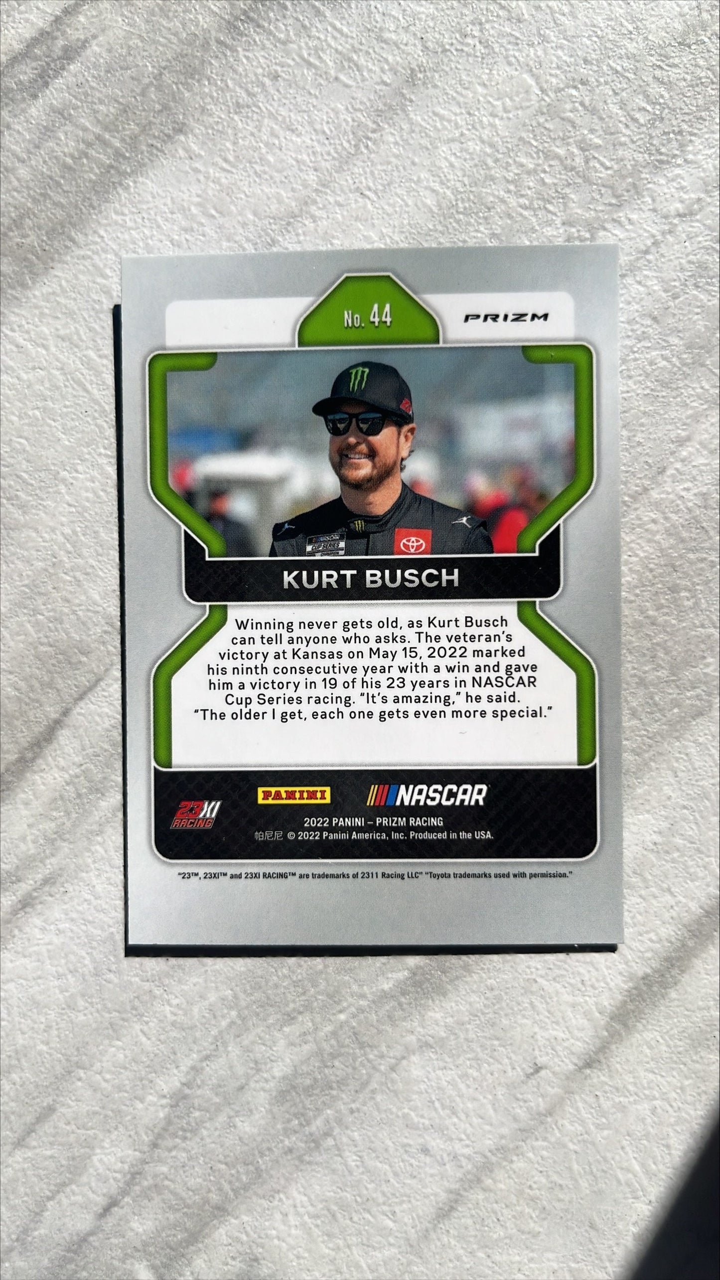 Kurt Busch - 2022 Panini Prizm NASCAR Racing BLUE Panini Prizm