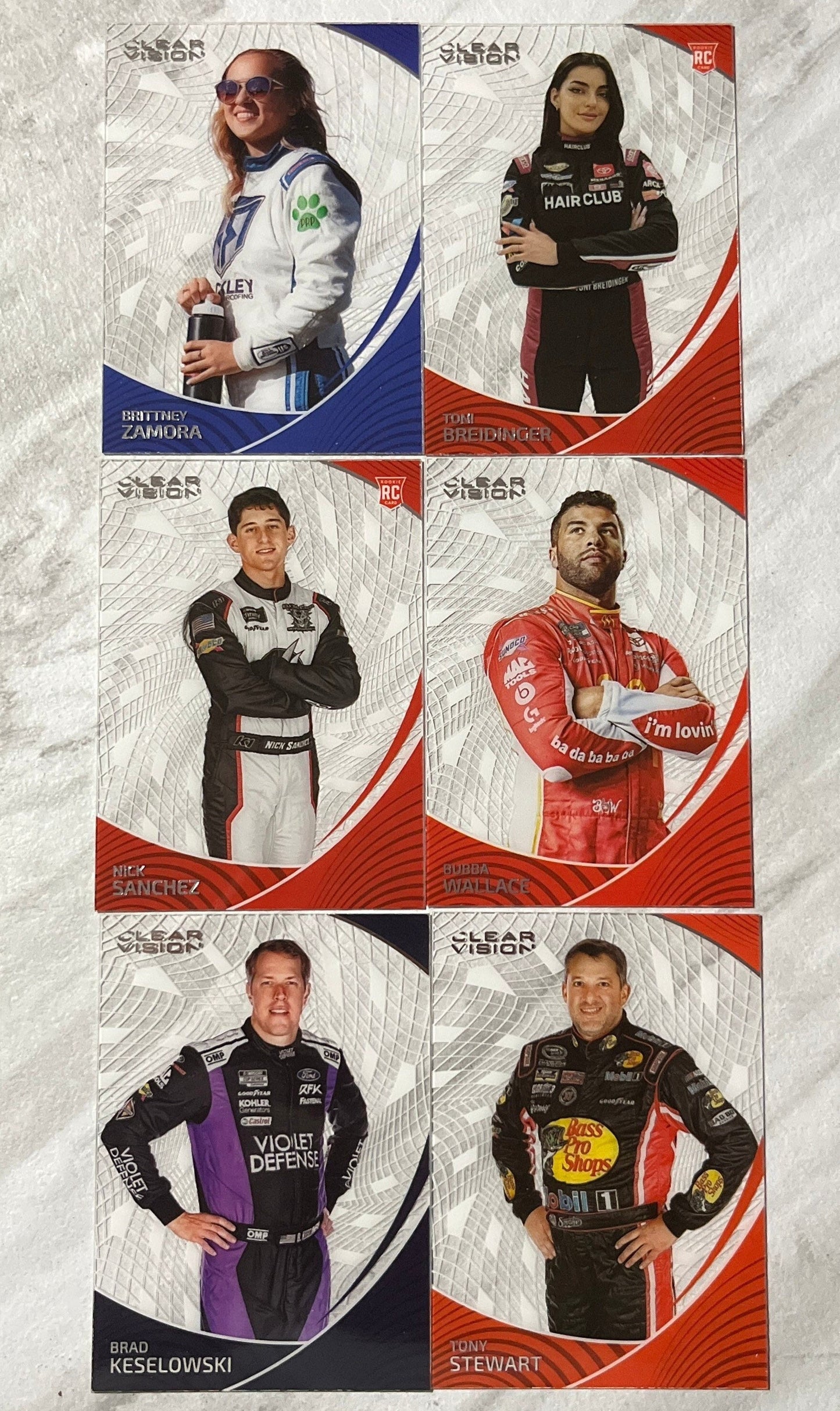 Pick a Card - 2022 Panini Chronicles NASCAR - CLEAR VISION clear cards