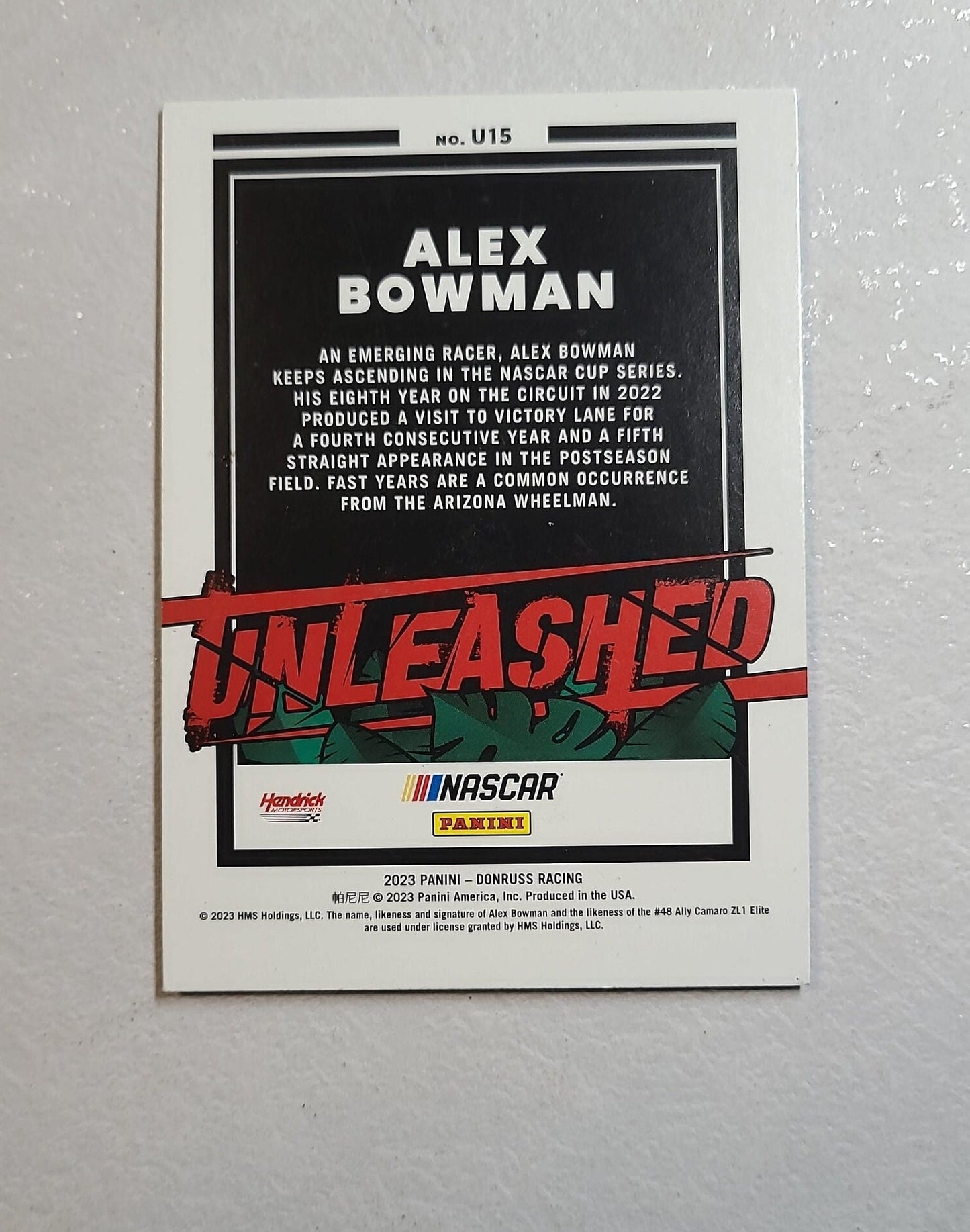 Alex Bowman - 2023 Donruss Racing UNLEASHED Insert Series silver holo