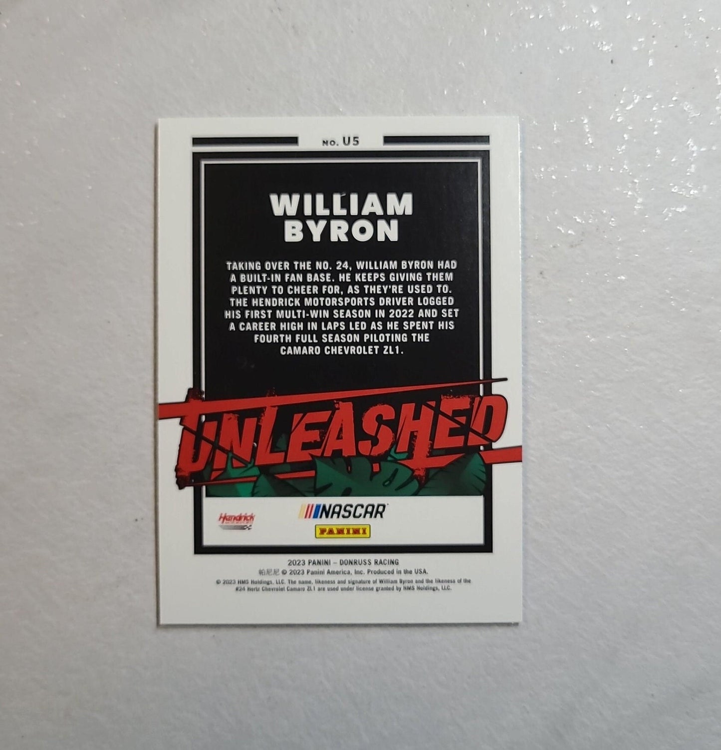 William Byron - 2023 Donruss Racing UNLEASHED Insert Series silver holo