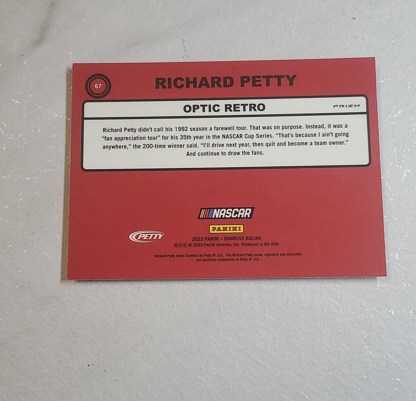 Richard Petty - 2023 NASCAR Donruss Racing Retro PRIZM silver halo