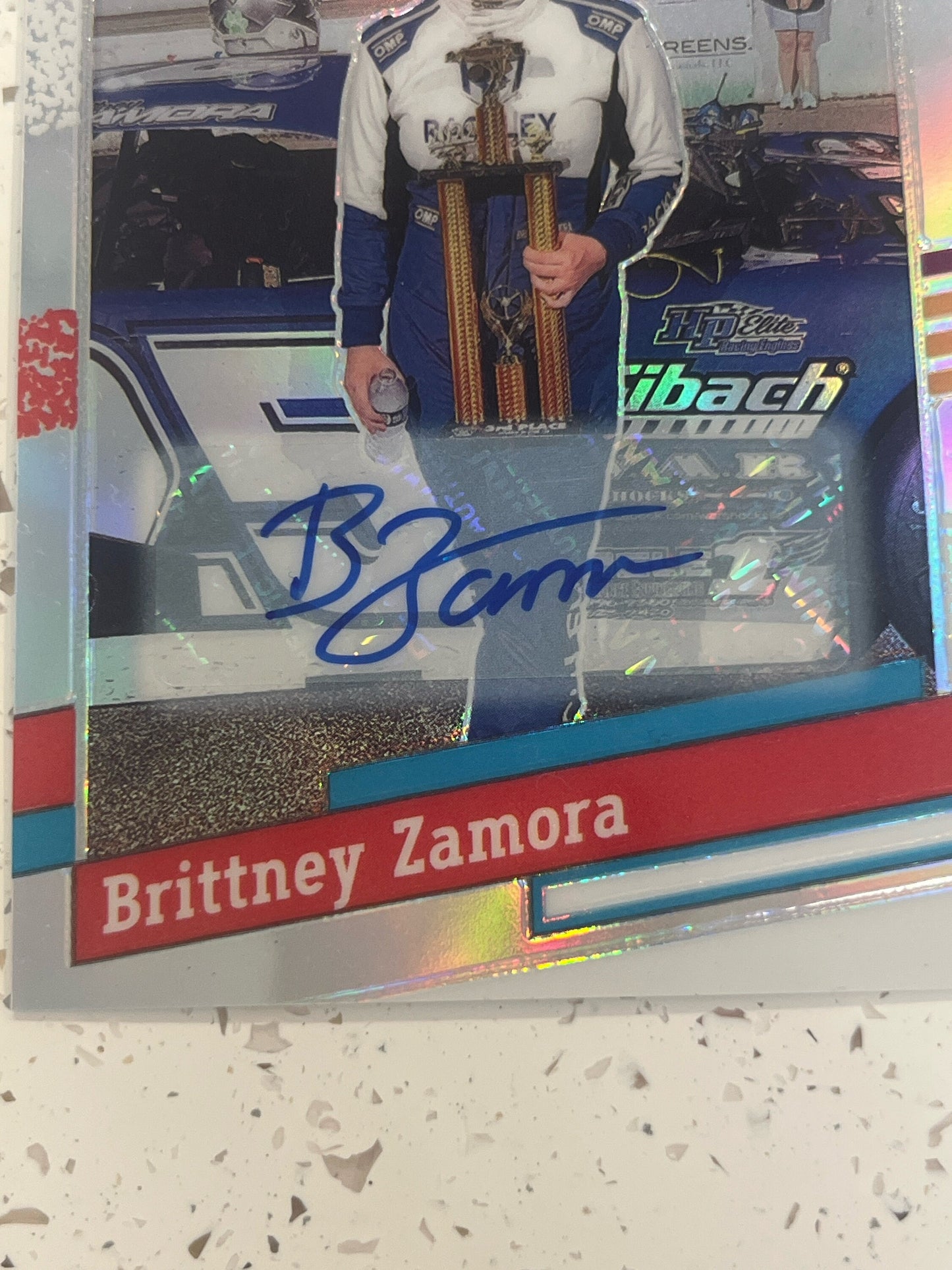 Brittney Zamora AUTO - 2024 Donruss Racing OPTIC Prizm NASCAR Panini Hologram card