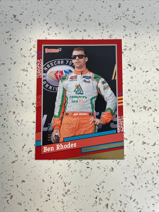 Ben Rhodes - 2024 Donruss Racing RETRO ‘91 Throwback Classic - NASCAR LIMITED Red Parallel /299