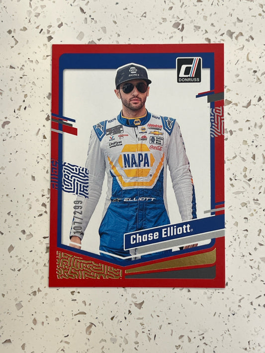 Chase Elliott - 2024 Donruss Racing RETRO ‘91 Throwback Classic - NASCAR LIMITED Red Parallel /299