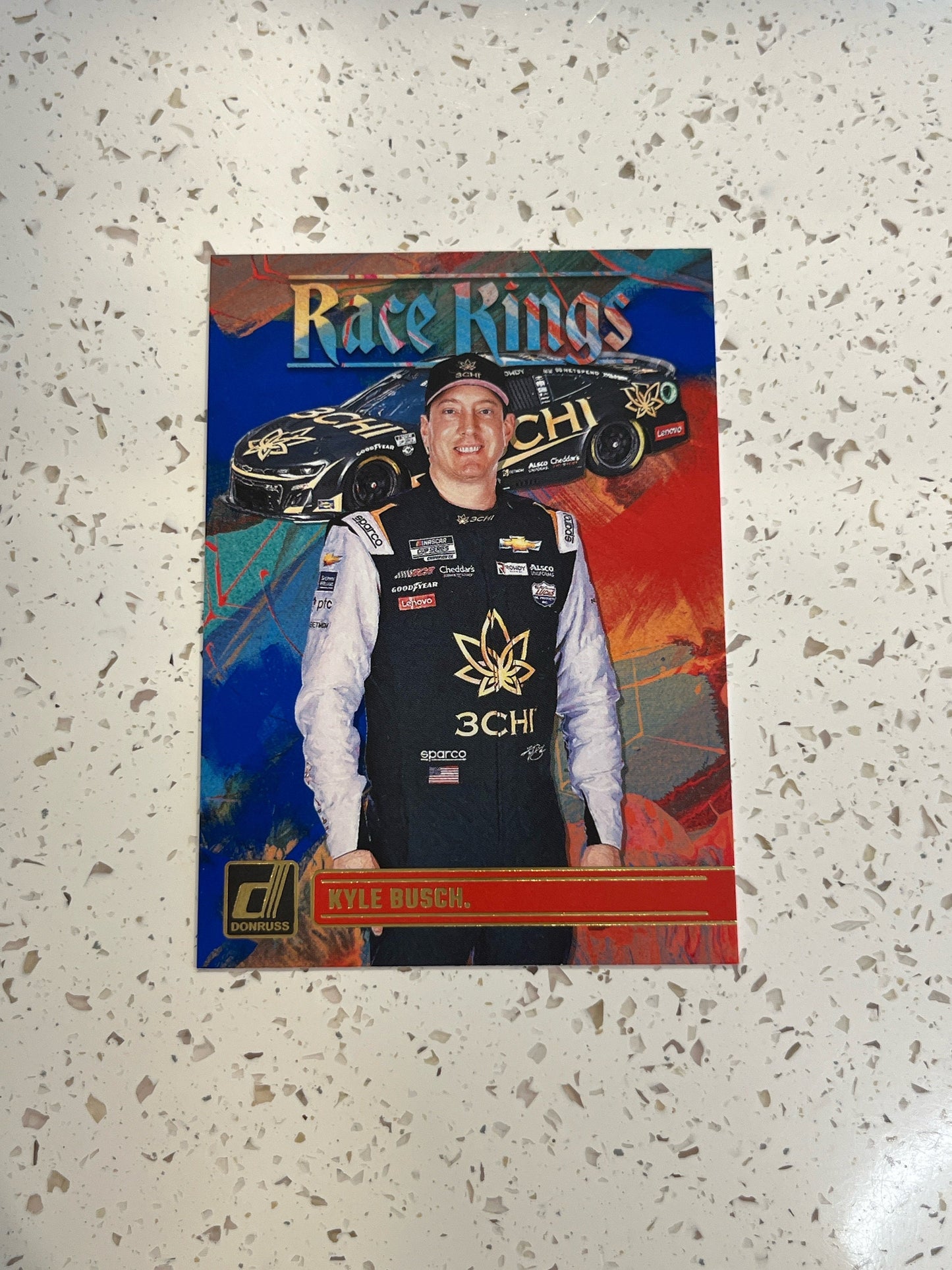 Kyle Busch - 2024 Donruss Racing Race Kings insert - NASCAR LIMITED paper Red Parallel