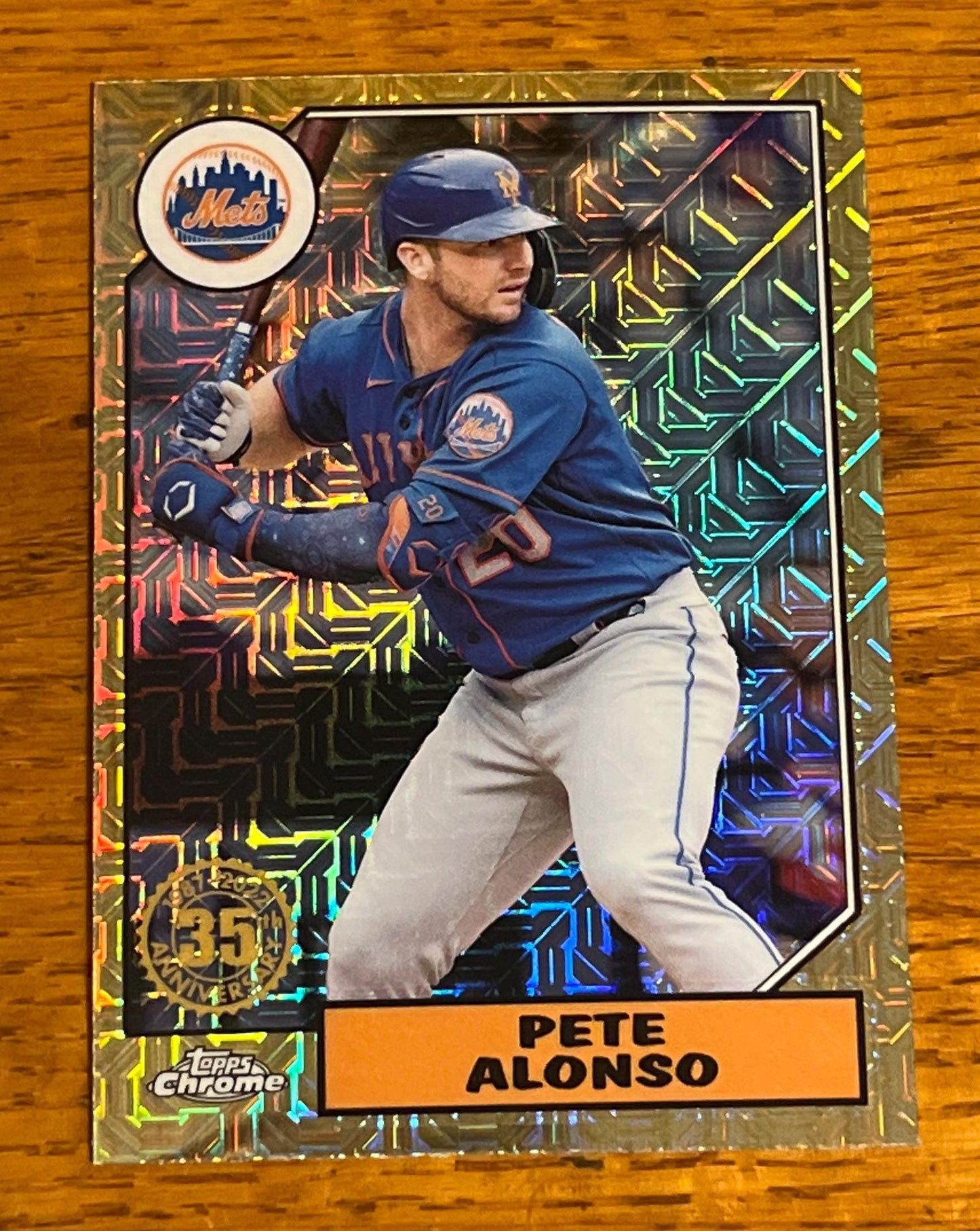 Pete Alonso - New York Mets 2022 Topps Chrome Gold refractor 35th Anniversary MLB Baseball