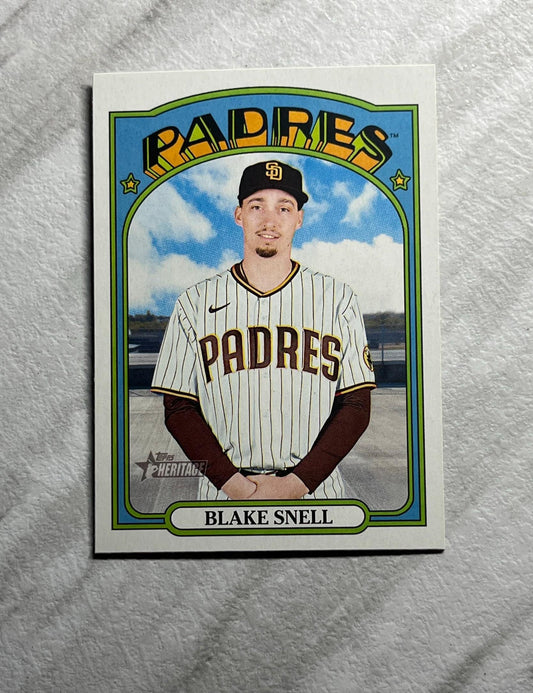 Blake Snell - 2021 Topps Heritage #669 San Diego Padres MLB baseball card NO HITTER