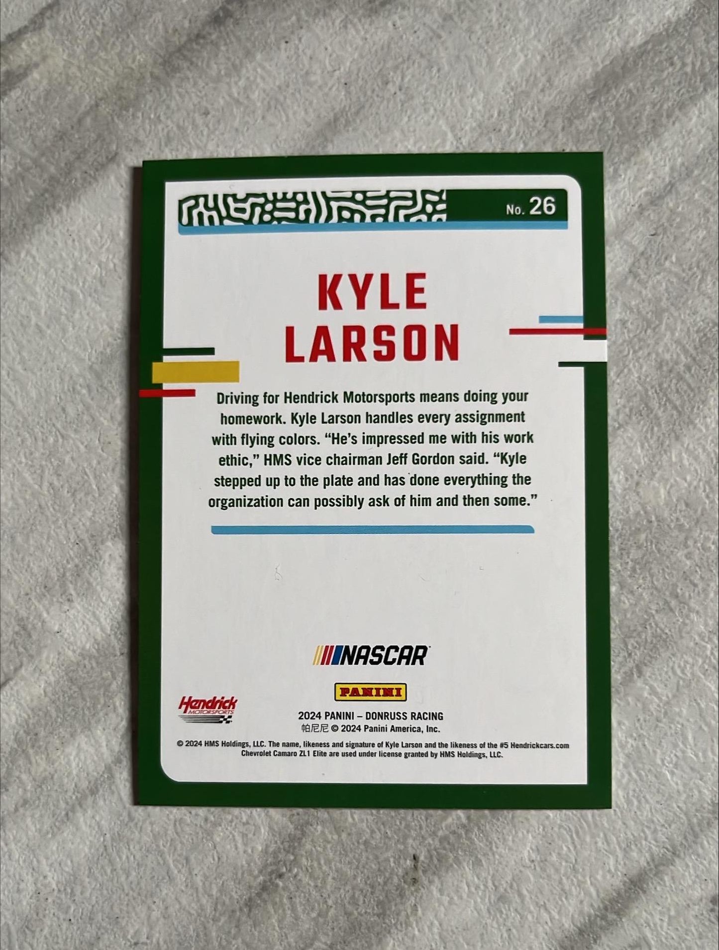 Kyle Larson - 2024 NASCAR Donruss Racing base card