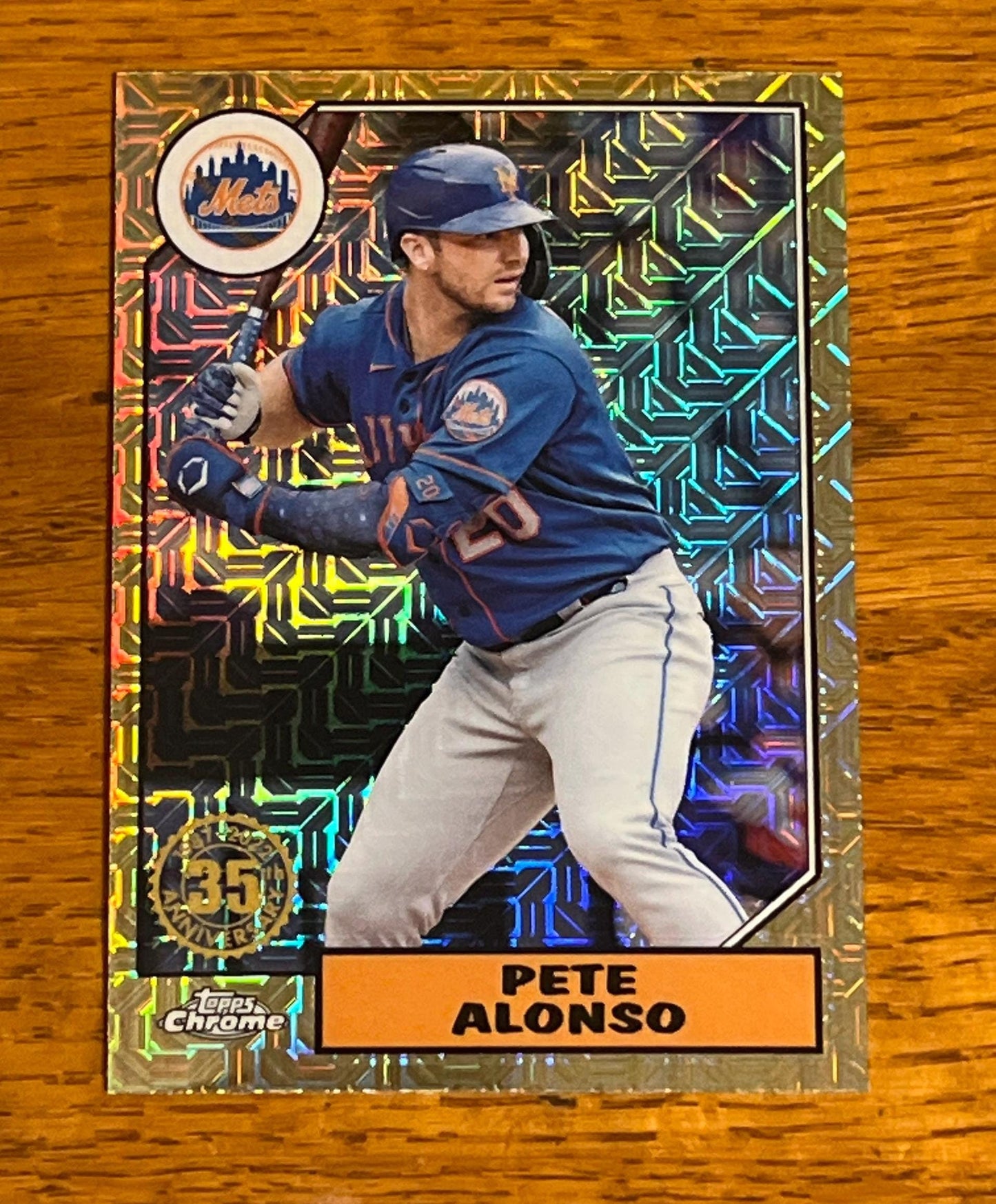 Pete Alonso - New York Mets 2022 Topps Chrome Gold refractor 35th Anniversary MLB Baseball