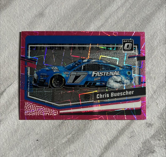 Chris Buescher - 2024 Panini Donruss NASCAR - Cars Optic PINK Velocity PRIZM #'d 18 of /79