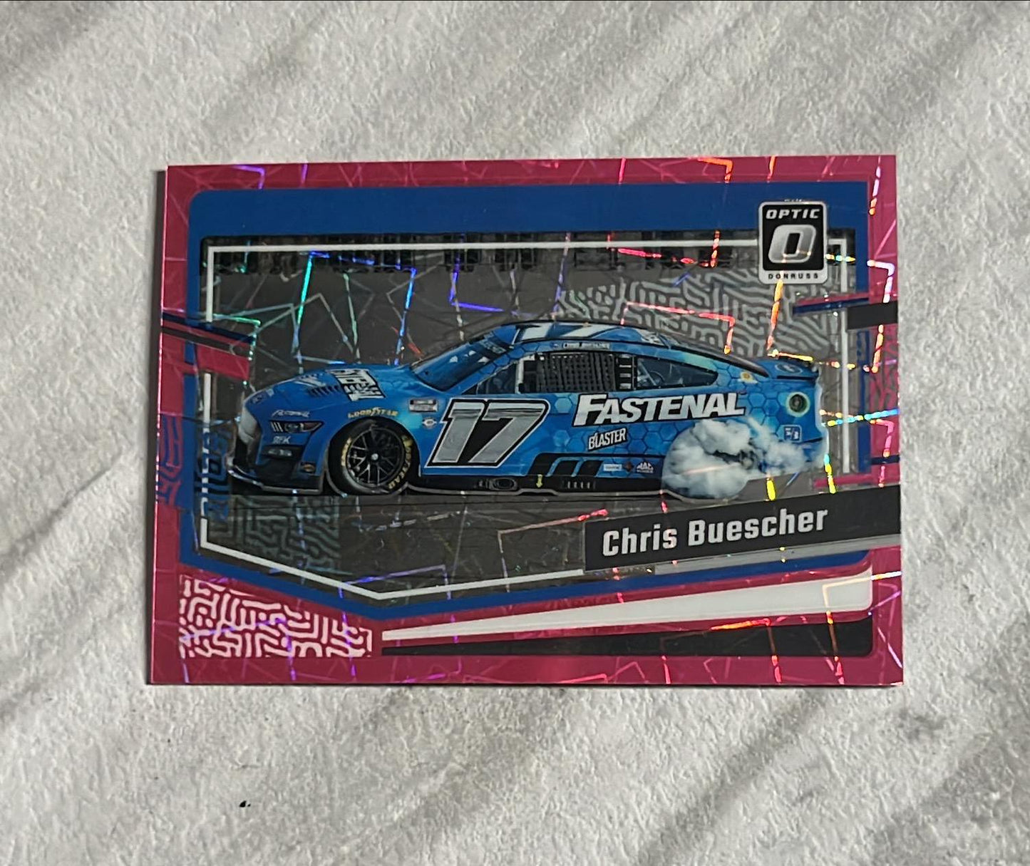 Chris Buescher - 2024 Panini Donruss NASCAR - Cars Optic PINK Velocity PRIZM #'d 18 of /79