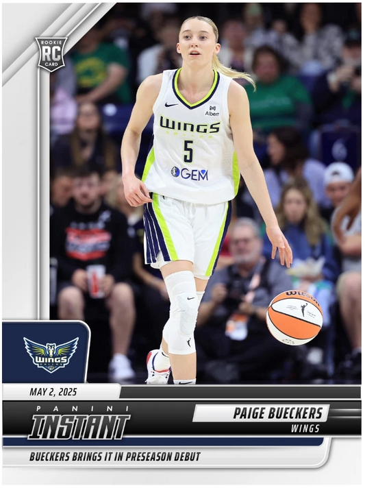 WNBA - Paige Bueckers - 2025 Panini Instant 'WNBA Preseason Debut' Rookie Card (RC) Dallas Wings